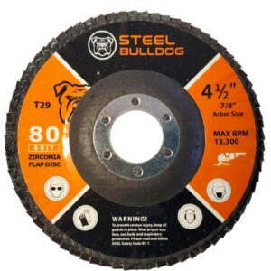 4-1/2″ x 7/8″ Zirconia Flap Disc – 10 Pack - 80